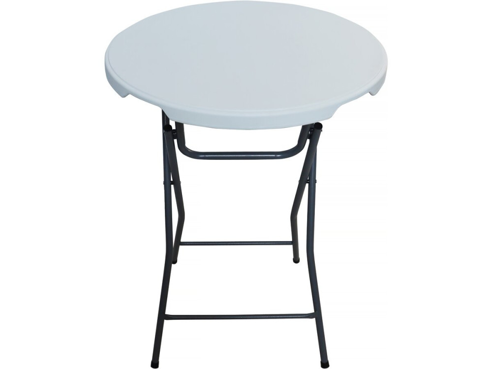 Table haute pliante en plastique Ø 80 cm "Lili" - blanc