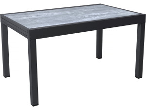 Table de jardin en aluminium extensible "Lagos" - 140/280 x 90 x 76 cm - Gris