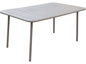 Table jardin en métal "Bilbao" - 150 x 90 x 71 cm - Taupe
