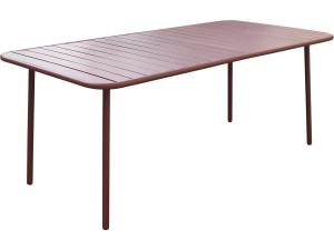 Table jardin en métal "Bilbao" - 180 x 90 x 71 cm - Terracotta