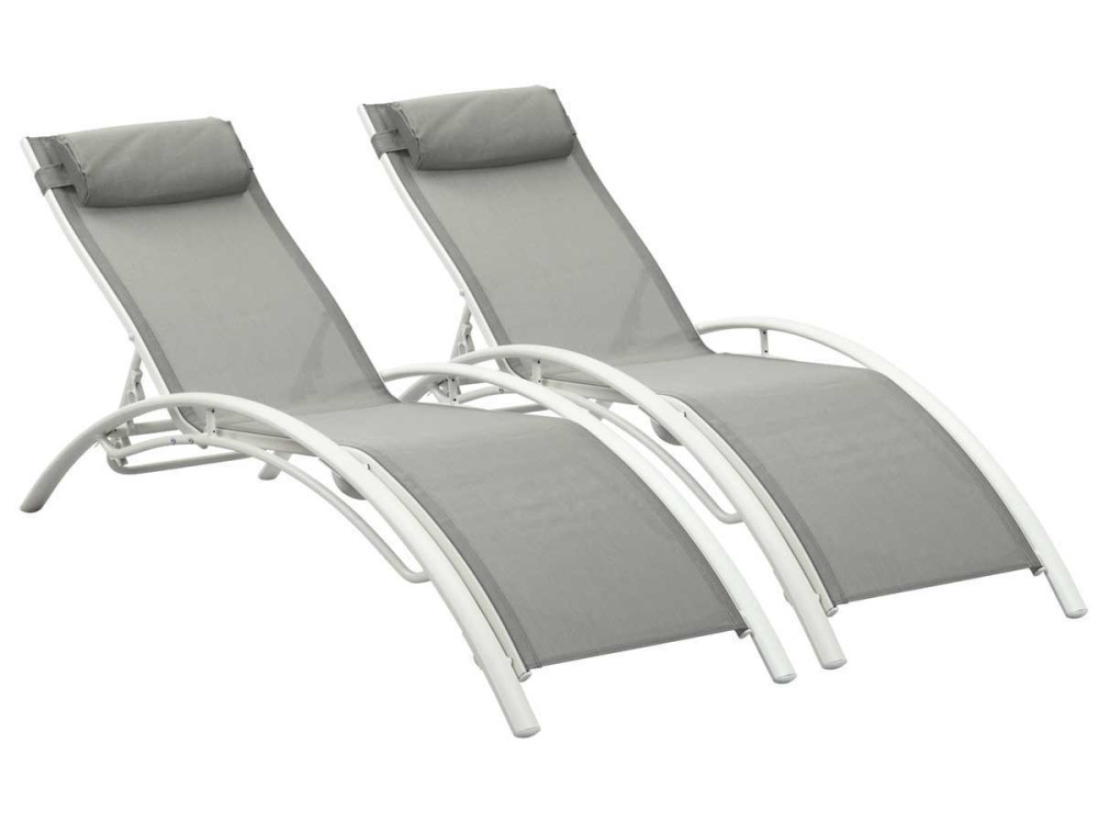 Bain de soleil en aluminium "Beauty" - Phoenix - Gris - Lot de 2