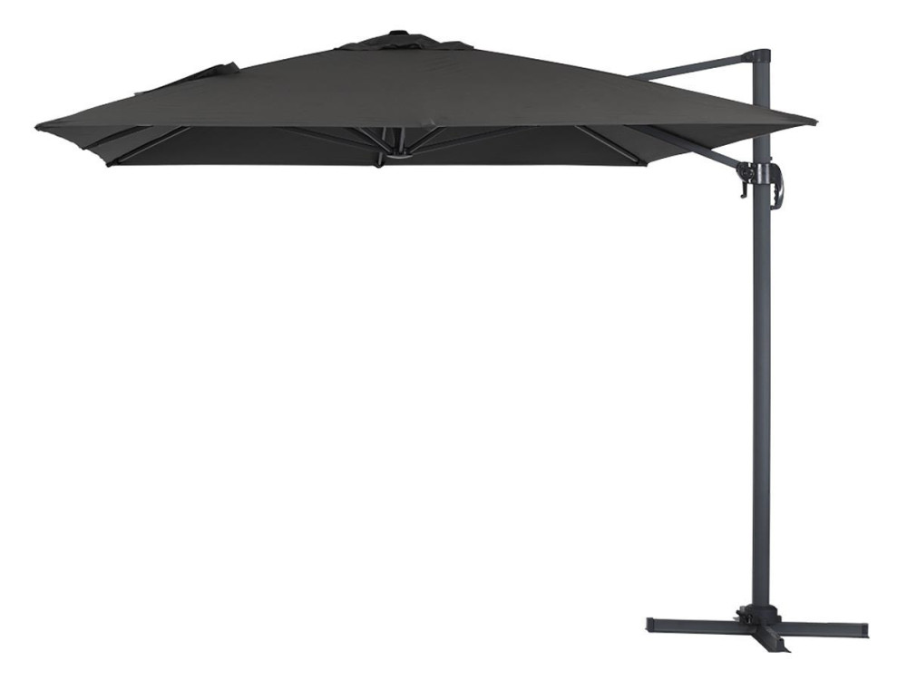 Parasol de jardin déporté en aluminium "Sun 4" - 3 x 4 m - Noir