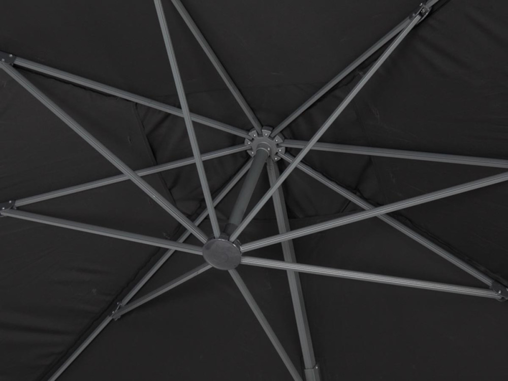 Parasol de jardin déporté en aluminium "Sun 4" - 3 x 4 m - Noir