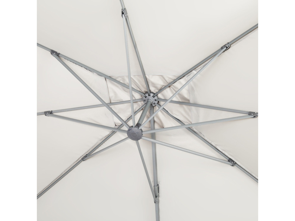 Parasol jardin déporté Alu "Sun 4 " - Rectangle - 3 x 4 m - Ecru - Dalles à lester incluses