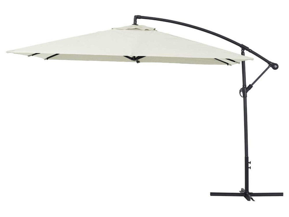 Parasol jardin déporté  Alu "Ilios 3" - Carré - 3 x3 m - Ecru