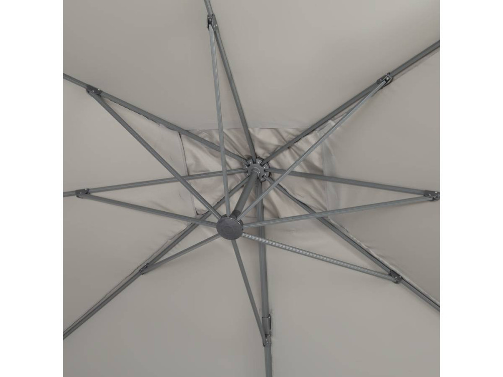 Parasol jardin déporté Alu "Sun 4" - Rectangle - 3 x 4 m + Housse de protection - Gris