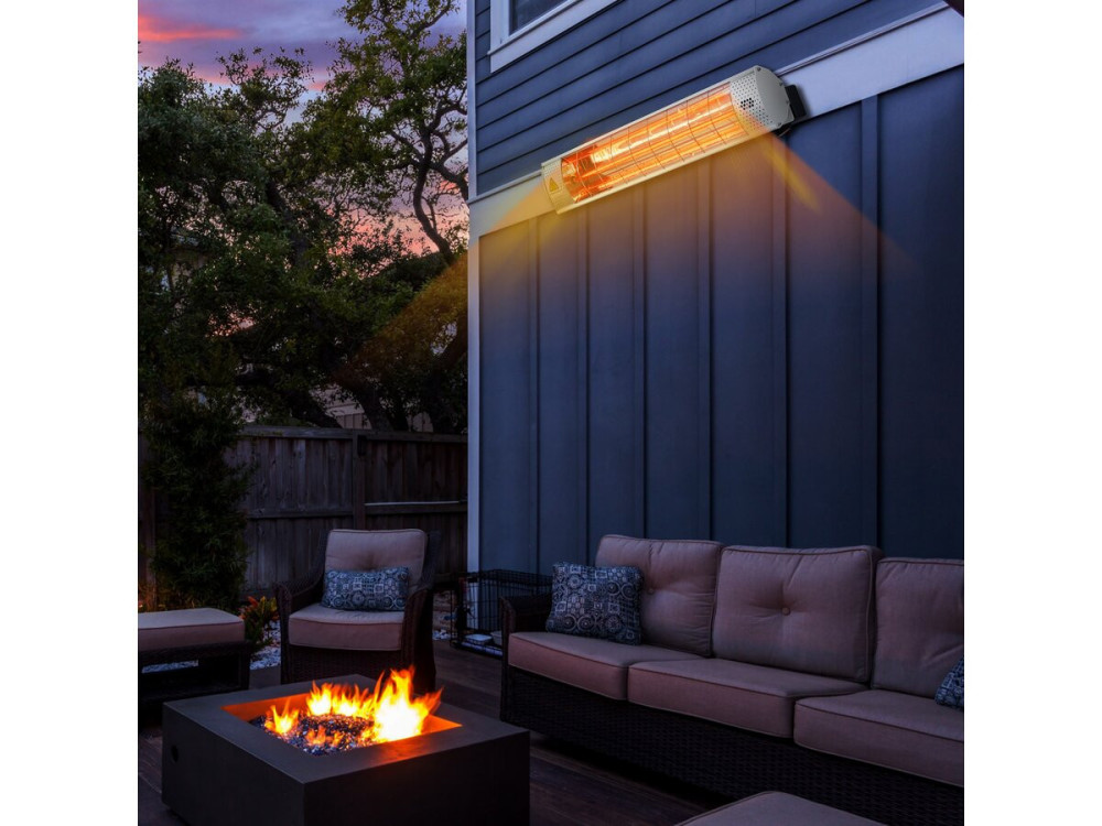 Chauffage de terrasse infrarouge - 2000W - Argenté