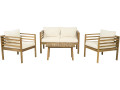 Salon de jardin en bois avec coussins inclus "Beckham" - 4 places - Beige - Beige