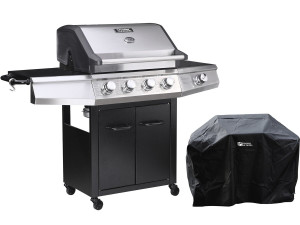 Barbecue gaz "Bingo 5" - 5 Brûleurs dont 1 latéral - 15.2kW + Housse protection - Noir