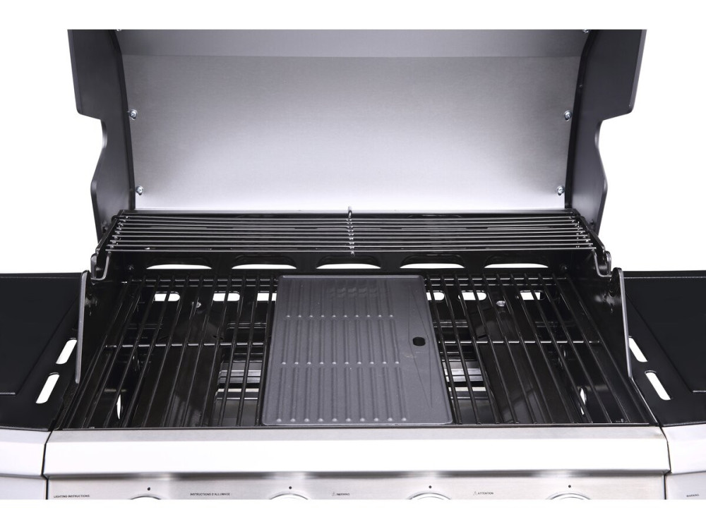 Barbecue gaz "Bingo 5" - 5 Brûleurs dont 1 latéral - 15.2kW + Housse protection - Noir
