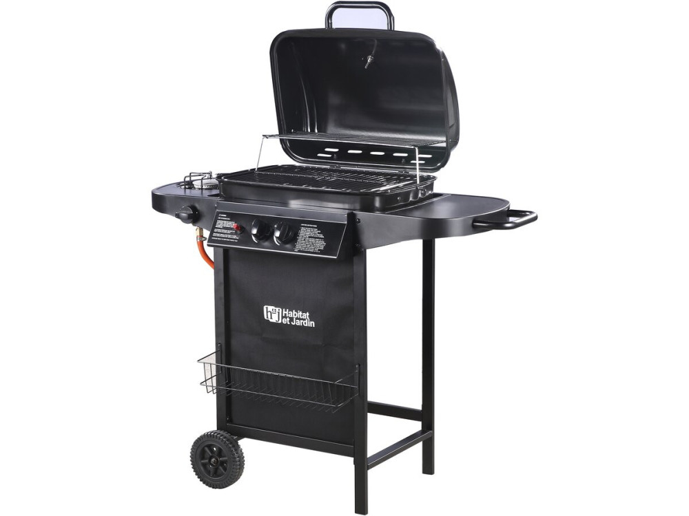 Barbecue gaz "Party 3" - 3 brûleurs dont 1 latéral - 9.38 kW - Noir