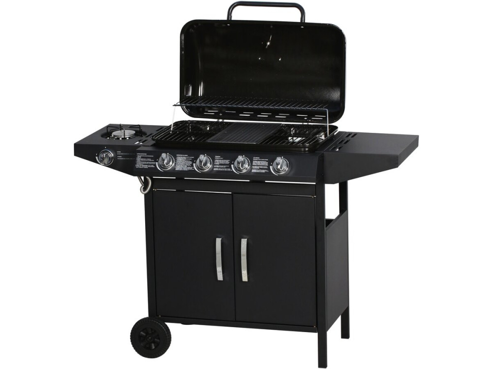 Barbecue gaz "Festa 5" - 5 brûleurs dont 1 latéral - 12.9 Kw- Noir