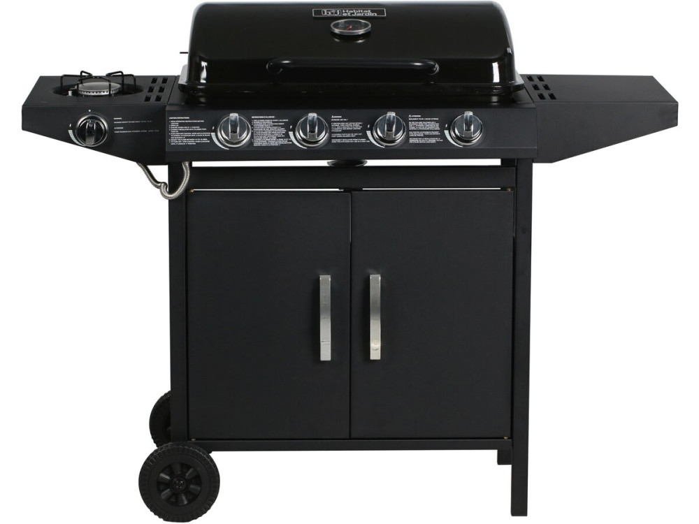 Barbecue gaz "Festa 5" - 5 brûleurs dont 1 latéral - 12.9 Kw- Noir