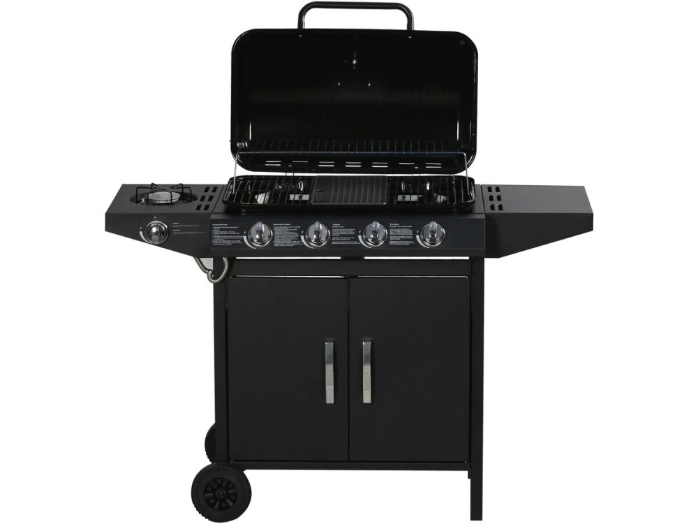 Barbecue gaz "Festa 5" - 5 brûleurs dont 1 latéral - 12.9 Kw- Noir