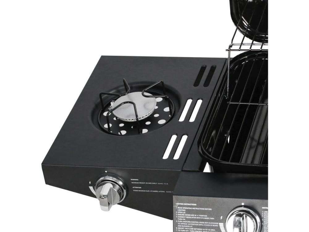 Barbecue gaz "Festa 5" - 5 brûleurs dont 1 latéral - 12.9 Kw- Noir