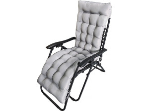 Coussin pour fauteuil de jardin en tissu "Romy" - 164 x 52 x 10 cm - Gris clair