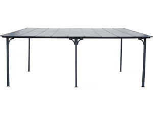 Pergola tonnelle adossée "Marvin" - 5.5 x 3 m - 545 x 298 x 243 cm - Gris foncé