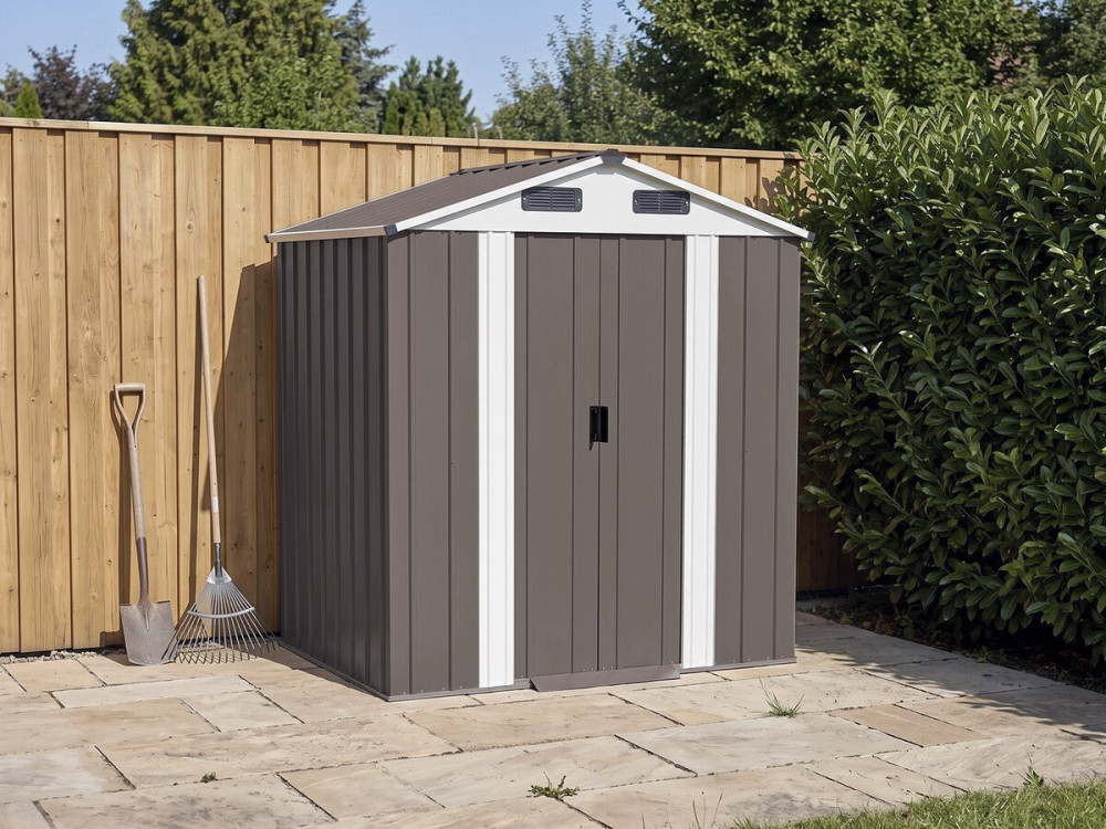 Abri de jardin métal "Dallas II" - 2,17 m² - Taupe