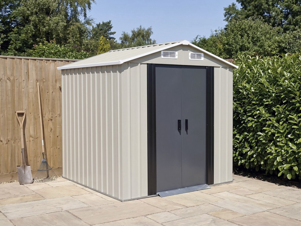 Abri de jardin en métal "Nebraska" - 4,12 m² - Beige
