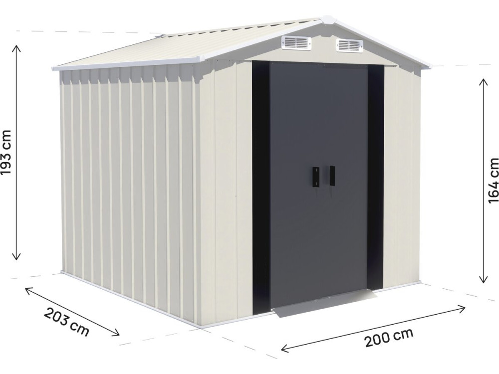 Abri de jardin en métal "Nebraska" - 4,12 m² - Beige