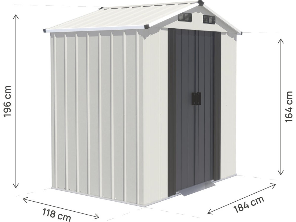 Abri de jardin en métal "Nebraska" - 2,17 m² - Beige