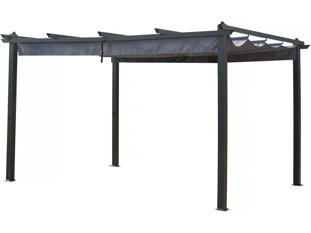 Pergola en aluminium avec toit rétractable - 3 x 4 m - Gris anthracite