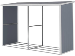 Abri bûches résine "Alexandre" - 3.38 m² - 302 x 112 x 190 cm - Gris