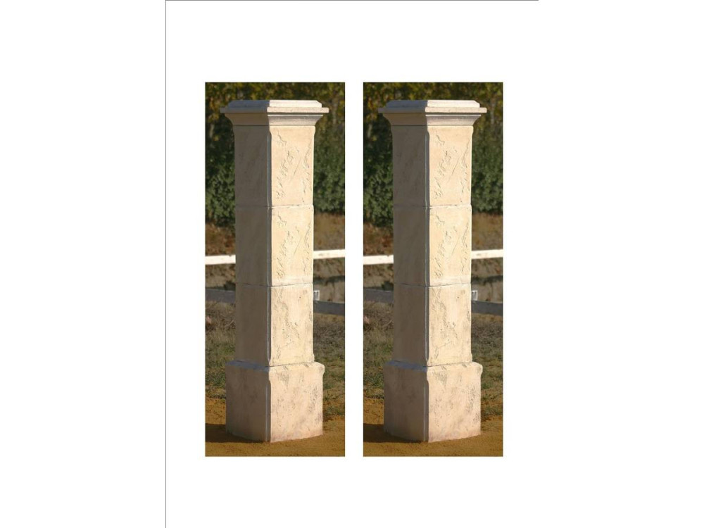 Lot de 2 piliers de portail "Tradition" - 41 x 41 x 200 cm