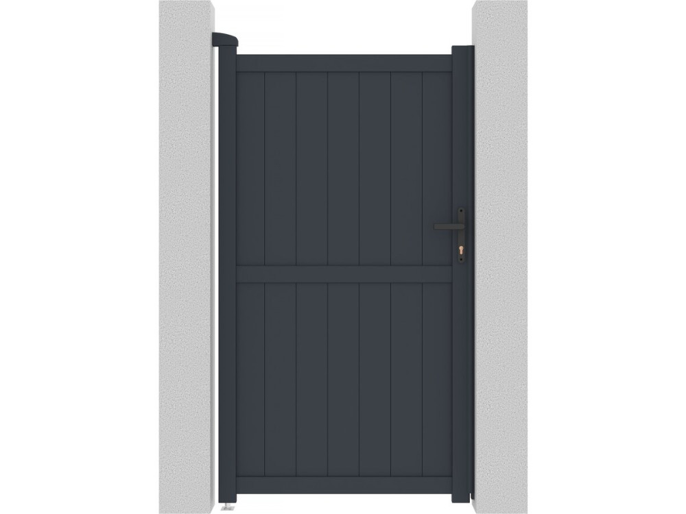 Portillon aluminium "Maurice" - 101.2 x 180.9 cm - Gris