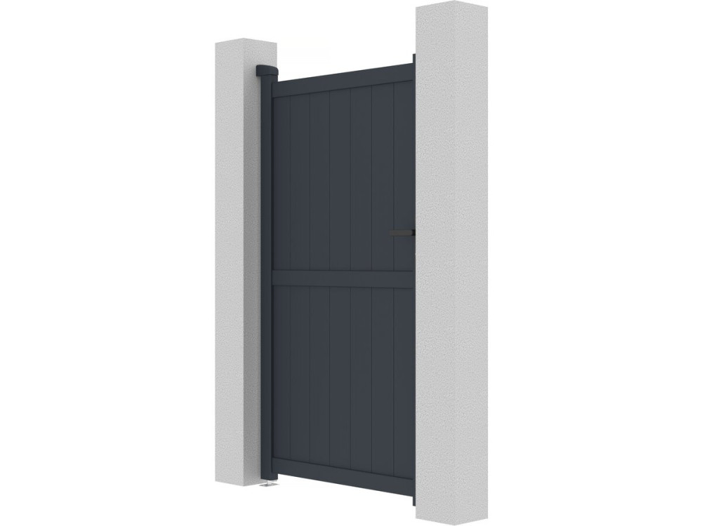 Portillon aluminium "Maurice" - 101.2 x 180.9 cm - Gris
