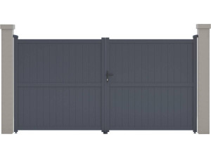 Portail aluminium "Maurice" - 349.5 x 180.9 cm - Gris