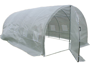 Serre tunnel de jardin avec porte "Mimosa" - 180 g/m² - 18 m² - 6 x 3 x 2 m