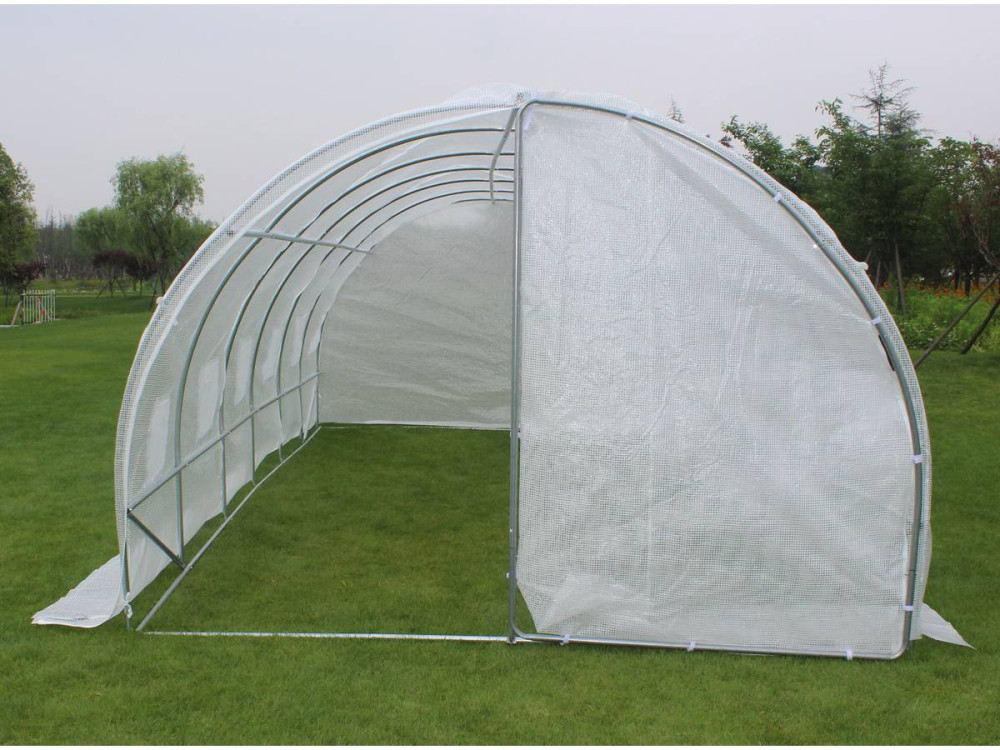 Serre tunnel de jardin avec porte "Mimosa" - 180 g/m² - 18 m² - 6 x 3 x 2 m