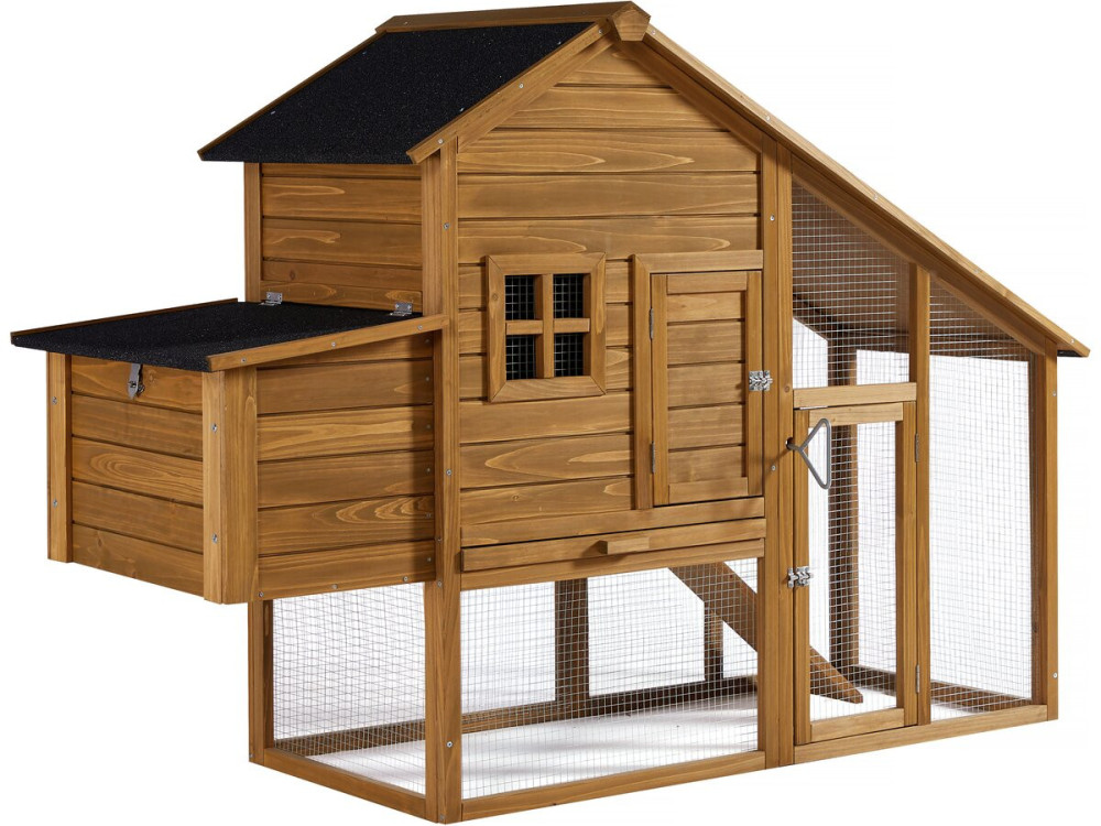 Poulailler "Princesse" avec pondoir en bois - 4 poules - Marron