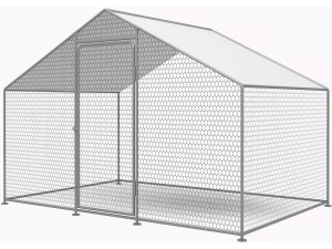 Enclos à poules 6 m² parc grillagé 2 x 3 x 2 M acier galvanisé