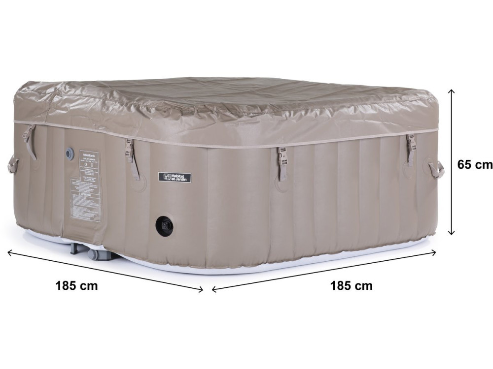 SPA GONFLABLE MONAC EN PVC - 6 PLACES - TAUPE/CREME