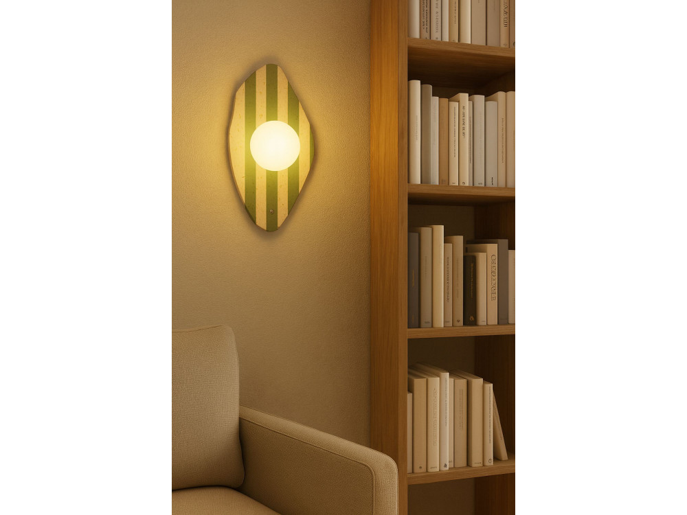 Applique murale en travertin "Espe" - Beige / Blanche / Verte
