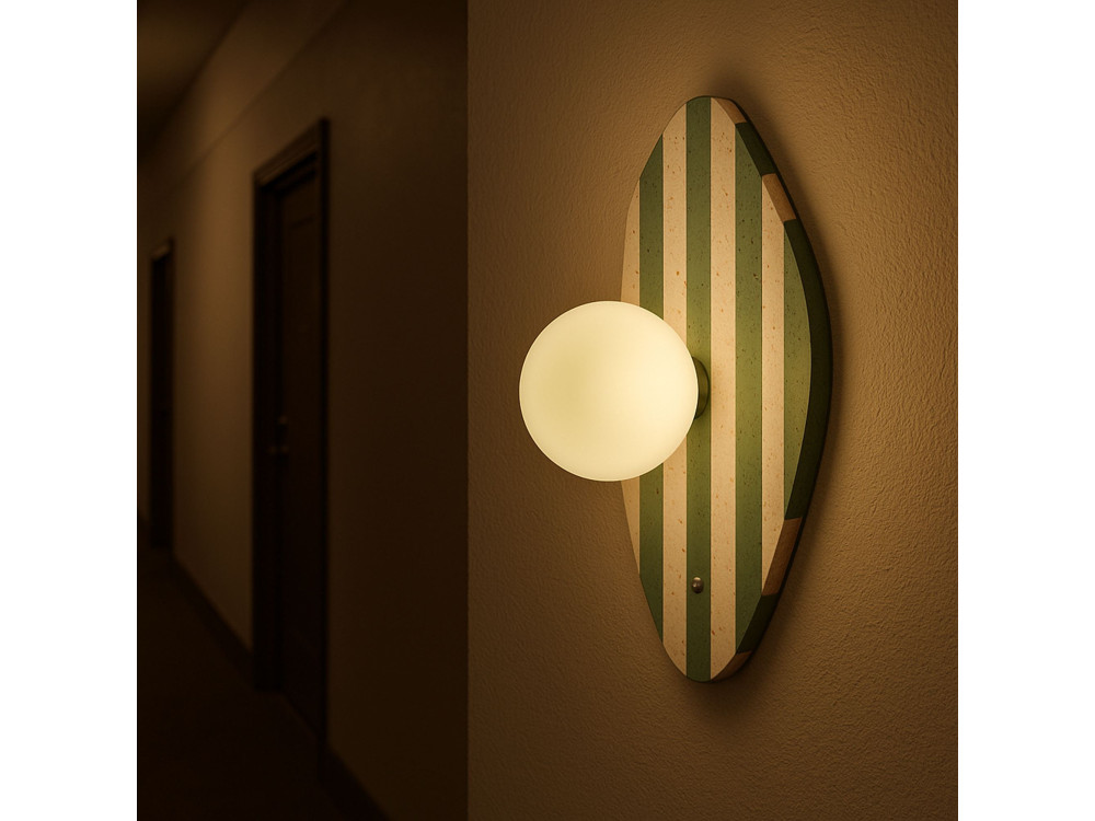 Applique murale en travertin "Espe" - Beige / Blanche / Verte