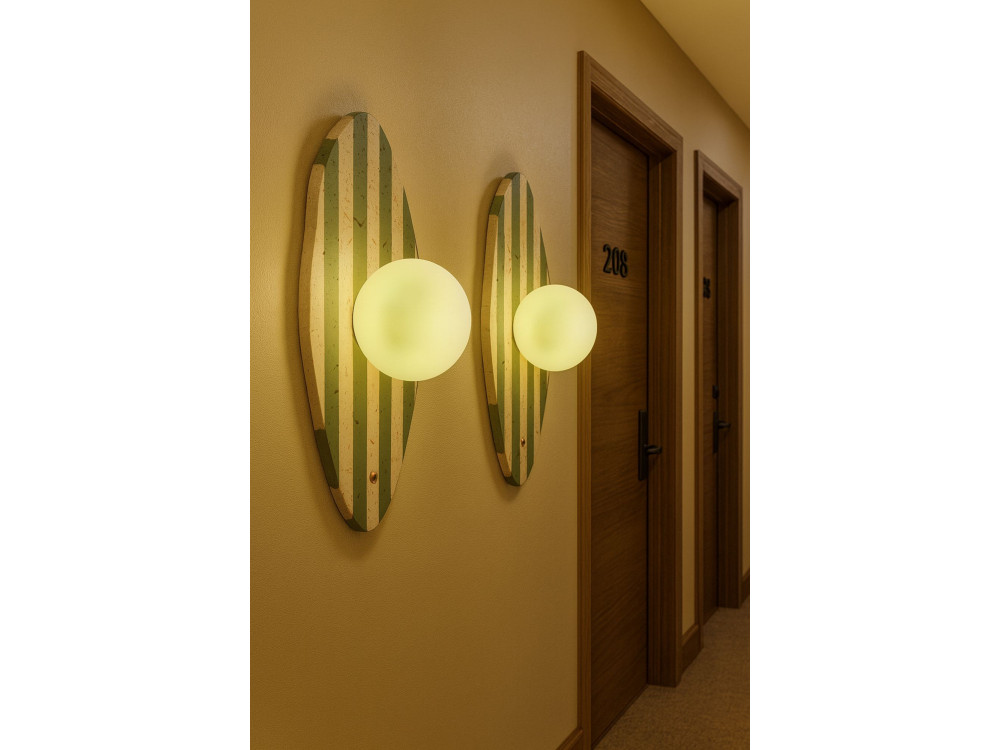 Applique murale en travertin "Espe" - Beige / Blanche / Verte