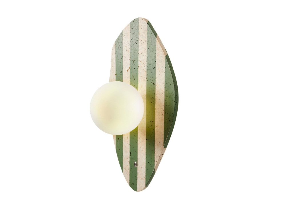 Applique murale en travertin "Espe" - Beige / Blanche / Verte