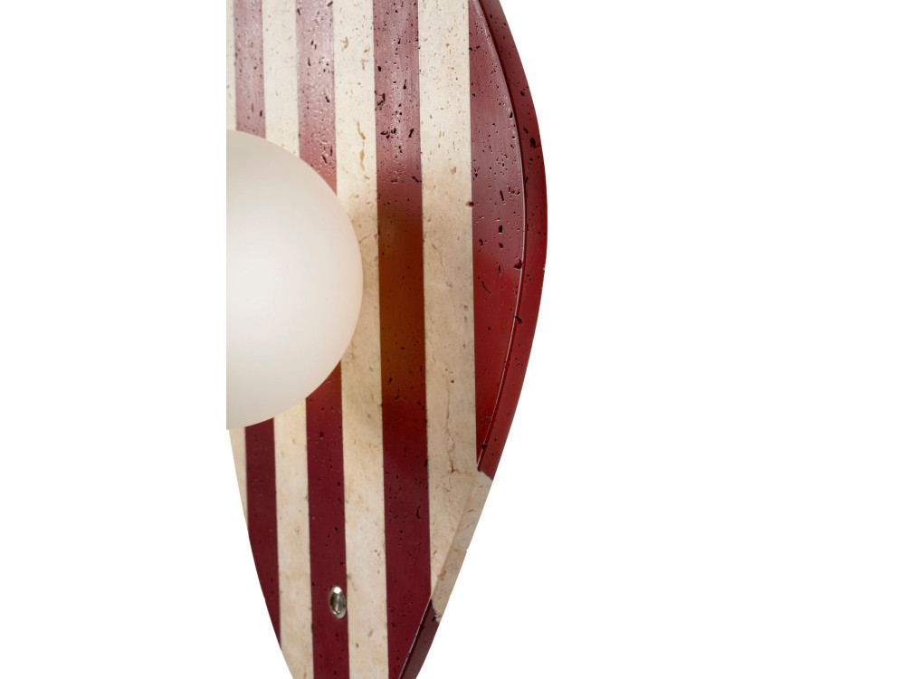 Applique murale en travertin "Push" - Beige / Blanc / Rouge