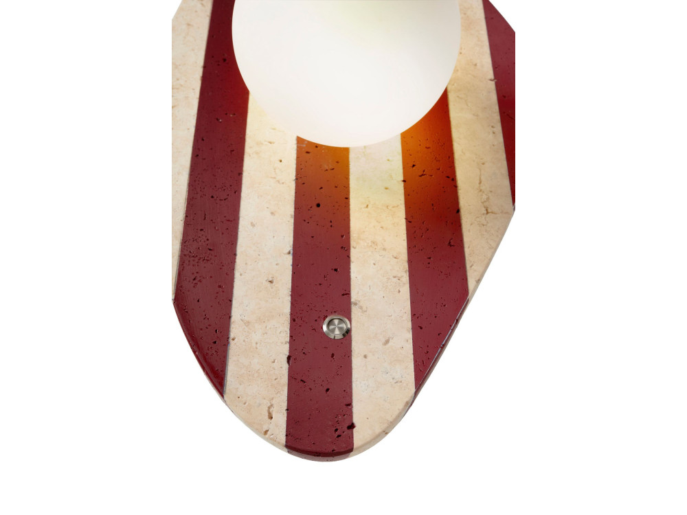 Applique murale en travertin "Push" - Beige / Blanc / Rouge