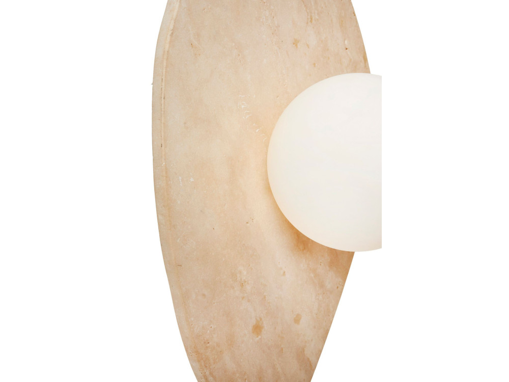 Applique murale en travertin "Busy" - Beige / Blanc
