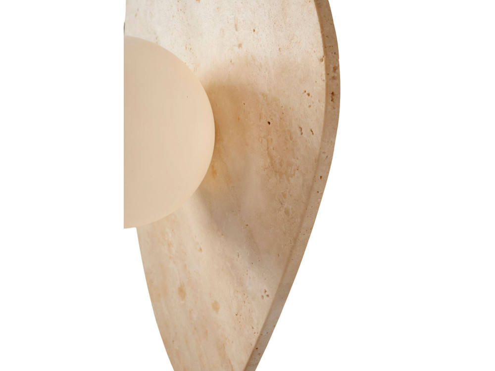 Applique murale en travertin "Busy" - Beige / Blanc