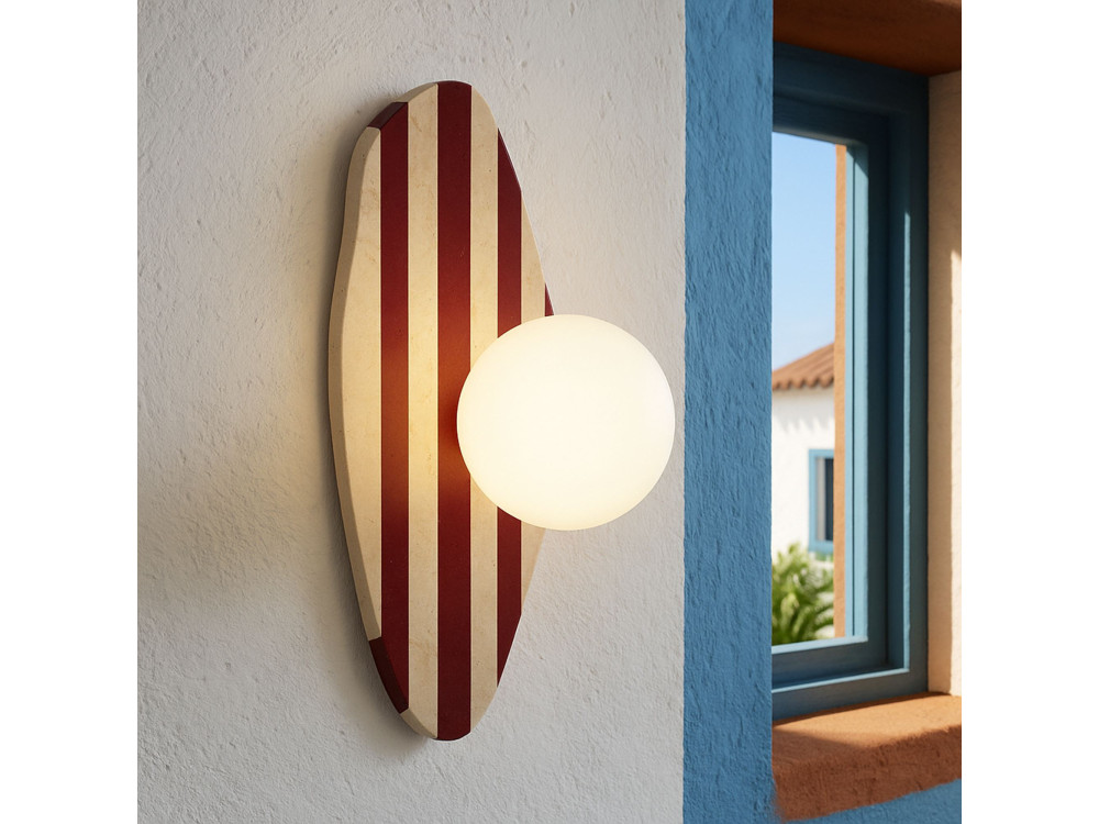 Applique murale en travertin "Forest"  - Beige / Rouge