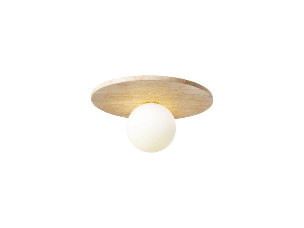 Plafonnier en travertin "Tor-Tun" - Beige / Blanc