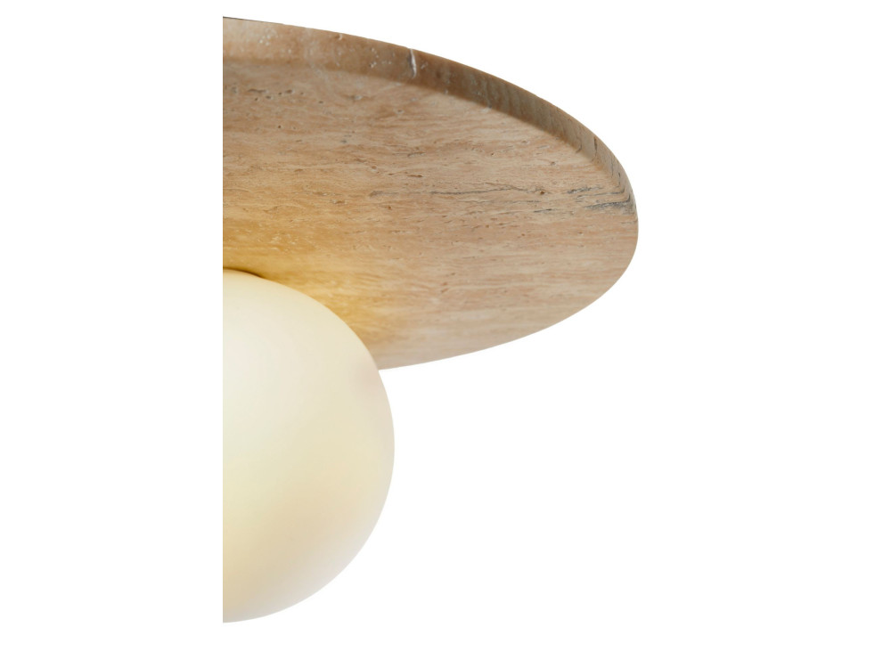 Plafonnier en travertin "Tor-Tun" - Beige / Blanc