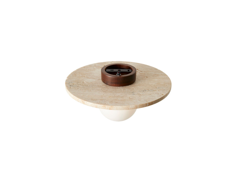 Plafonnier en travertin "Tor-Tun" - Beige / Blanc