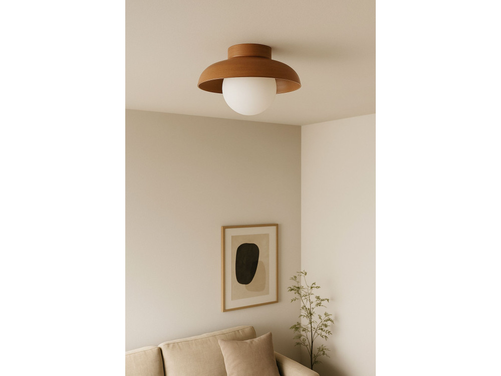 Plafonnier en bois "Hant-T" - Chêne / Blanc