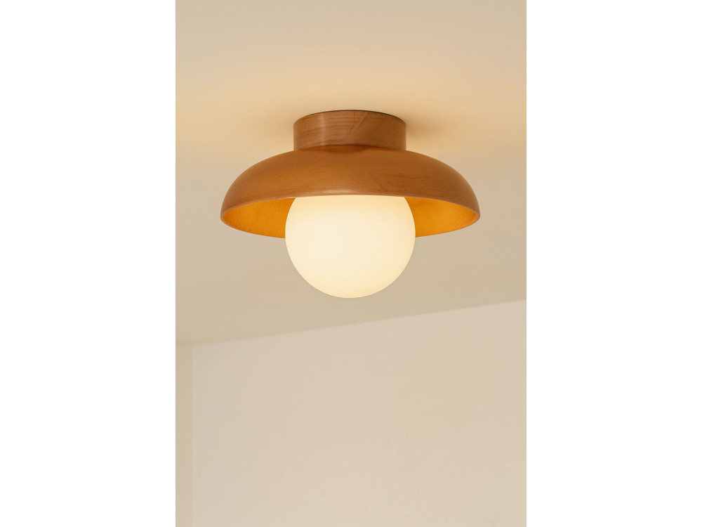 Plafonnier en bois "Hant-T" - Chêne / Blanc